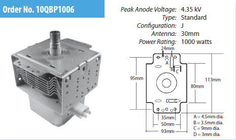 10QBP1006 Microwave Oven Magnetron 