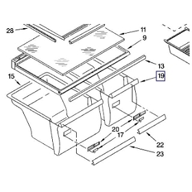 W10856580 Whirlpool Kenmore Refrigerator Crisper RIGHT SIDE