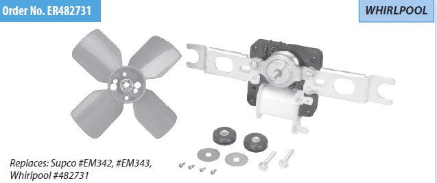 ER482731 Refrigerator Evaporator Fan Motor Whirlpool 482731