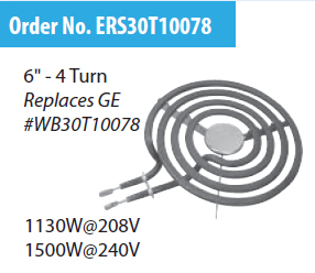 ERS30T10078 Replacement for GE Hotpoint 6" Range Surface Element