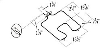 WB44X190 GE Hotpoint Oven Bake Element